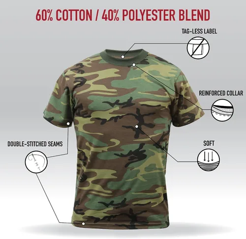 Vista 5 de Rothco Camisetas de camuflaje, 3XL, Digital Woodland Camouflage