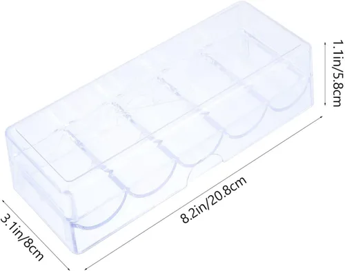 Vista 4 de Caja de chips Caja organizadora de plástico, contenedores de plástico transparente, almacenamiento de fichas de póquer, bandejas de fichas