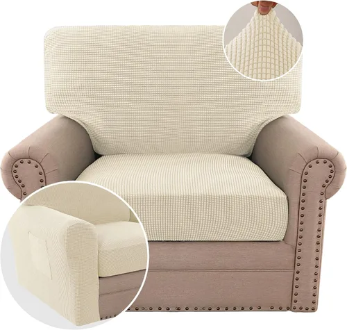 Vista 29 de H.VERSAILTEX Fundas elásticas para sillas de varias piezas, fundas para cojines ajustables para asiento y respaldo