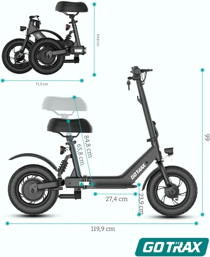 Vista 8 de Gotrax A3 12" Electric Scooter with Seat for Adults & Teens, 9.5-Mile Range
