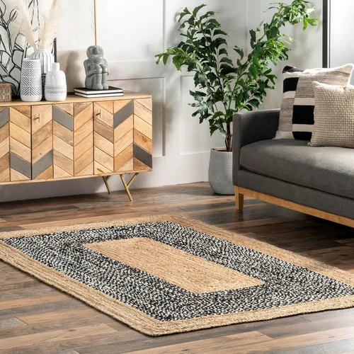 Vista 14 de Tapete NuLoom Alisia de yute, con diseño de rayas, 2' 6" x 8', blanco mate Alisia Blanquecino