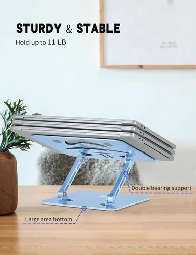 Vista 4 de Soporte para computadora portátil en forma de Z para escritorio Diamante azul