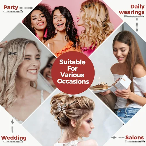 Vista 7 de 300 horquillas negras, horquillas para el cabello para mujeres, niñas y niños, pinzas para el cabello de ondas invisibles a granel con caja de Negro