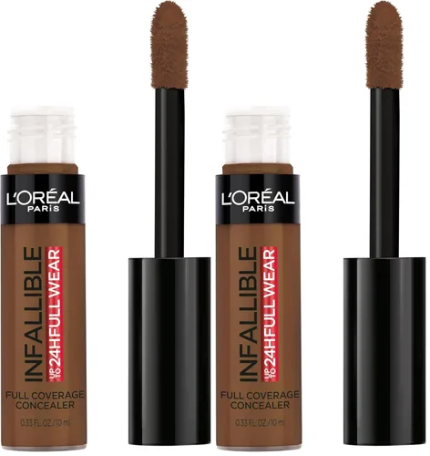 Vista 11 de L'Oreal Paris Makeup Infalible Full Wear Corrector mate impermeable, cobertura completa, tono de piel claro (Porcelain), 0.33 fl oz 320 PORCELANA