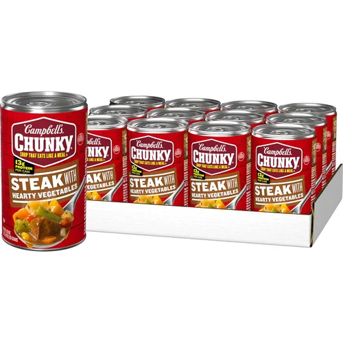 Vista 4 de Campbell’s Chunky - Sopa de filete de solomillo con abundante cantidad de verduras, lata de 18.8 onzas