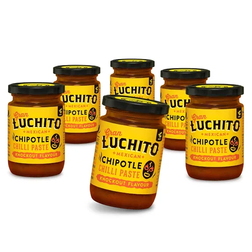 Vista 3 de Gran Luchito Pasta de chile chipotle mexicano de 3.5 onzas Hecho a mano en México Salsa de chipotle súper ahumada con un calor medio a alto