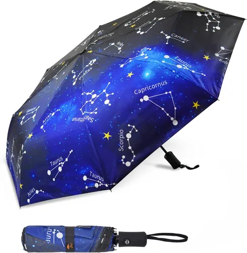 Vista 18 de Paraguas de viaje resistente al viento, automático, ligero, irrompible, de gran eficiencia, de SY Compact Gris