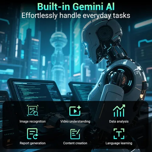 Vista 6 de Tablet Android 16 de 11 pulgadas con Gemini AI, tabletas de pantalla FHD de 2K, 36 GB de RAM 256 GB ROM, Octa-Core T615, 2 en 1 con teclado, 8000
