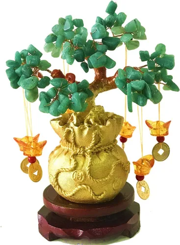 Vista 8 de Árbol de la Abundancia de Feng Shui de citrino/Árbol de Dinero de citrino y Árbol de citrino, Árbol de Cristal de Grifo/Árbol de Fortuna de Dragón