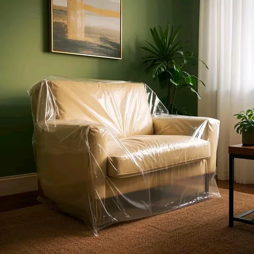 Vista 5 de TopSoon Paquete de 2 fundas de plástico para silla de almacenamiento, impermeables, a prueba de polvo, bolsa de sofá de 46 x 76 pulgadas