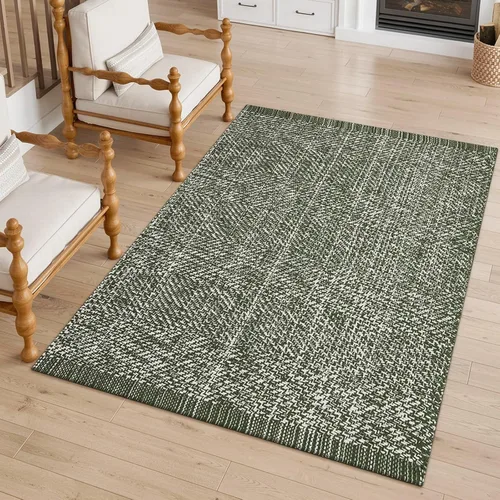 Vista 109 de LEEVAN Alfombra lavable para baño, alfombra tejida negra de 2 x 3 pies para entrada, alfombra de puerta delantera de algodón, alfombras pequeñas