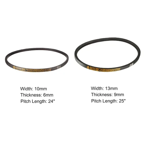 Vista 2 de uxcell M-24 A-25 Drive V-Belt 24" 25" Longitud de paso Industrial Power Rubber Transmisión Belt 2pcs