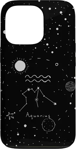 Vista 10 de Aquarius Astrology Celestial Zodiac Sign Aesthetic Case for iPhone 17