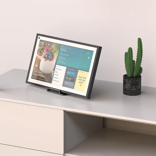 Vista 7 de Soporte inclinable compatible con Echo Show 15 y Echo Hub, bandeja Negro