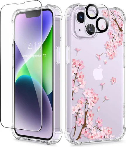 Vista 120 de GVIEWIN - Funda para iPhone 11 con protector de pantalla + protector de lente de cámara, cubierta protectora transparente suave de poliuretano