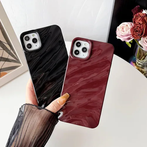 Vista 3 de Caseative Funda para iPhone 11 Pro Max, patrón de ondulación de agua, forma de onda rizada, suave, compatible con iPhone 11 Pro Max, morado Water