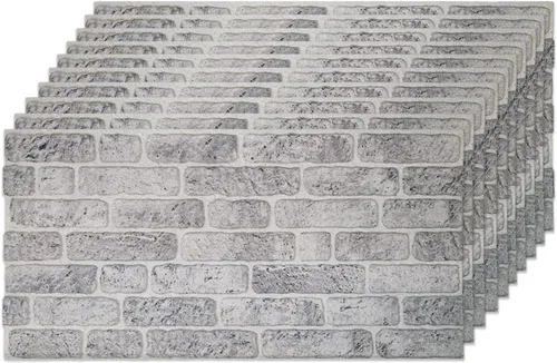 Vista 34 de IZODEKOR Paneles de pared 3D con efecto ladrillo, revestimiento, aspecto de piedra, revestimiento de espuma de poliestireno para sala de estar