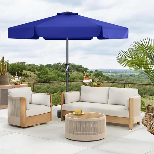 Vista 8 de MASTERCANOPY Sombrilla de patio Valance para mercado de mesas al aire libre (7.5 pies, azul)