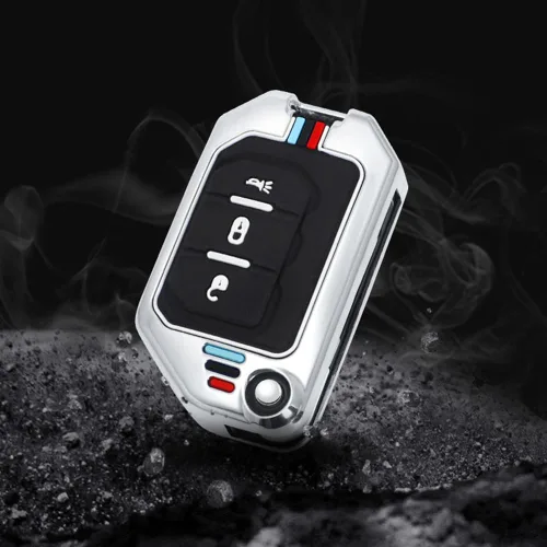 Vista 5 de Funda de aleación de zinc compatible con Wrangler JL JLU Gladiator JT Rubicon Remote Flip Key