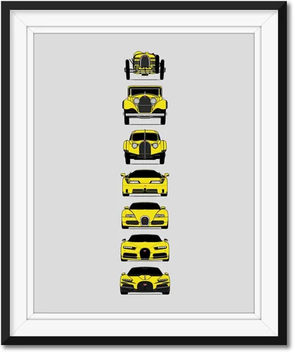 Vista 20 de Custom Car Posters Handmade Poster compatible with Bugatti Generations and Print of Best of Bugatti