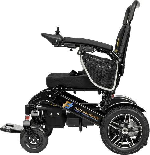 Vista 4 de Silla de ruedas eléctrica plegable ligera Silla de ruedas resistente de alta potencia (negro)
