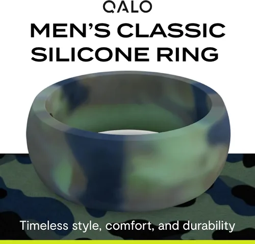 Vista 54 de QALO - Colección de anillos de silicona clásicos para hombre