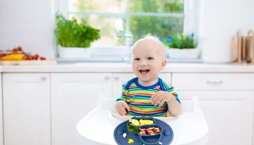 Vista 8 de Platos divididos de silicona para niños pequeños, platos portátiles antideslizantes con ventosa para niños, bebés y niños, sin BPA (azul oscuro)