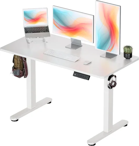Vista 14 de Okin Escritorio Eléctrico de Pie de 31.5x19.7 Pulgadas Escritorio Pequeño para Computadora - Escritorio de Pie de Pieza Completa con Ruedas Gaming