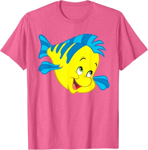 Vista 31 de Disney Camiseta de disfraz de cara grande de la Sirenita Flounder Sidekick