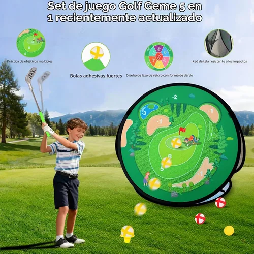 Vista 8 de Juego de golf 5 en 1 para niños y niñas de 3 años en adelante con tapete