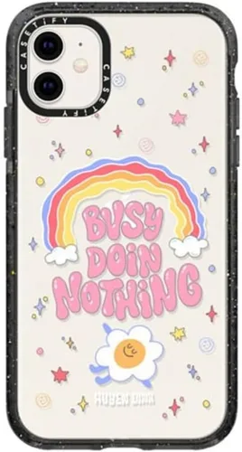 Vista 50 de Funda Impact de CASETiFY para iPhone 11 - Tiempo A Solas de Esther Kim - Negro Claro