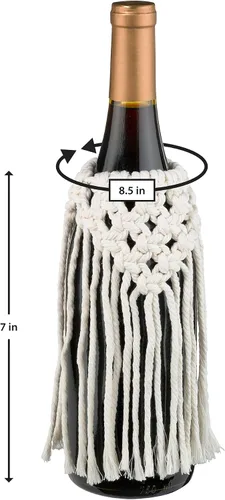 Vista 2 de Lillian Rose Cubierta de botella de macramé atada a mano para decoración de bodas o del hogar