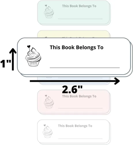 Vista 3 de Este libro pertenece a las calcomanías, 60 etiquetas adhesivas personalizadas para libros escolares o biblioteca, etiquetas personalizadas