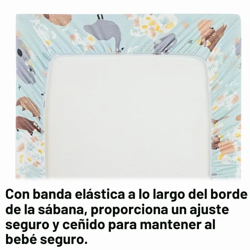 Vista 5 de Onacosht Juego de 4 sábanas para moisés para bebé, niña, niño, estampado de Animal