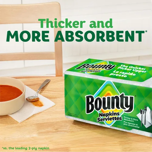 Vista 2 de Bounty Servilletas de papel, blancas, 200 unidades, el embalaje puede variar