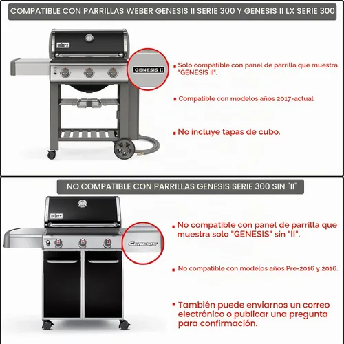 Vista 2 de Genesis II - Barras aromatizantes para Weber Genesis II Piezas de parrilla GS4 66032 66795 Barras de sabor Weber Genesis II 300 Series ii E-310 ii