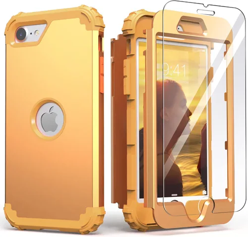 Vista 43 de IDweel Funda para iPhone SE 2020 con protector de pantalla, para iPhone SE 2022, 3 en 1, absorción de golpes, ajuste delgado, cubierta