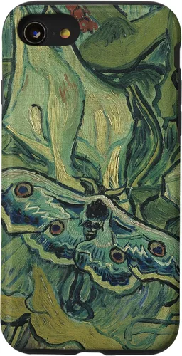 Vista 17 de iPhone 13 gran polilla pavo real de Vincent van Gogh, insecto en una caja de jardín