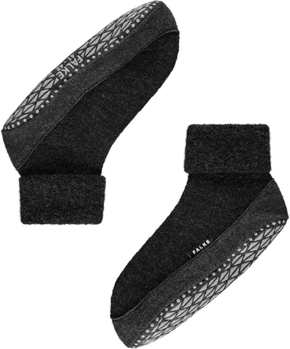 Vista 7 de FALKE Calcetines Cosyshoe tipo pantufla para hombre para invierno y otoño, con agarre en la suela, acogedores y cálidos, lana merina, negro