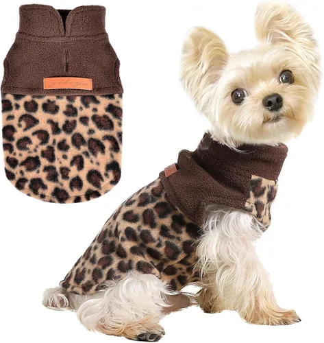 Vista 2 de Suéteres de forro polar para perros pequeños, niña y niño, suéter cálido y suave para mascotas, ropa festiva para gatos y perros, suéter