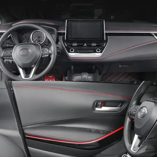 Vista 5 de jeseny Paquete de 1 tira de moldura interior de automóvil, línea de moldura de cuero para moldura de automóvil, tiras de costura para tablero