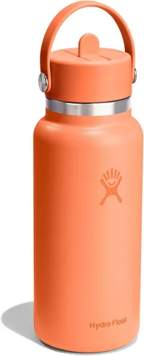 Vista 2 de Hydro Flask Botella de agua – Acero inoxidable aislado – Tapa flexible con popote de boca ancha, antiderrames, a prueba de fugas y recargable de 32