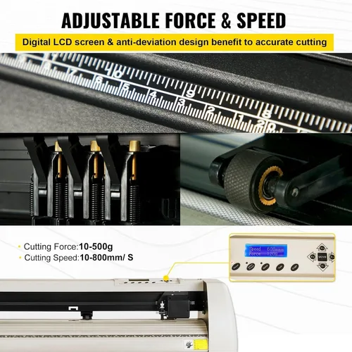 Vista 3 de Cortador de vinilo Plotter Sign máquina de corte con 20 cuchillas LCD Signmaster Software Puerto USB 2 rodillos de pellizco para principiantes uso