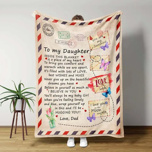 Vista 22 de Pofily Regalos de hija para mamá, manta "to My Daughter", regalos para mamá, abuela, tatarabuela, regalo para mamá, regalo de Navidad, graduación