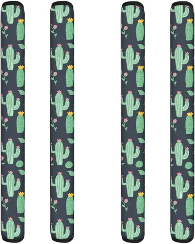 Vista 19 de Coldinair Fundas protectoras antideslizantes para manijas de puerta de refrigerador con estampado de mármol aguamarina, asas de decoración