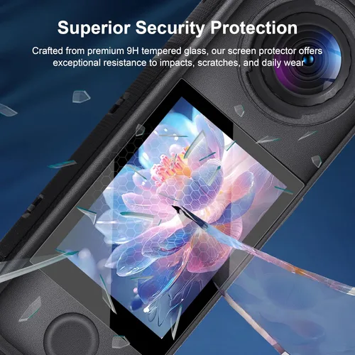 Vista 3 de STARTRC VCR Protector de pantalla de vidrio templado 9H para Insta360 X4 Air Curved Full Coverage Screen Film, Ultra HD Anti-Fingerprint Camera