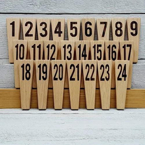 Vista 5 de Mango de grifo de cerveza personalizado Forma cónica de madera maciza numerada (numerada corta)