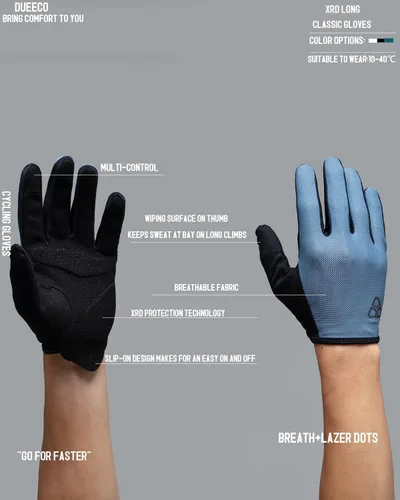 Vista 6 de Guantes de ciclismo Guantes de ciclismo para hombres y mujeres con acolchado de palma XRD de 0.118 pulgadas, pantalla táctil compatible