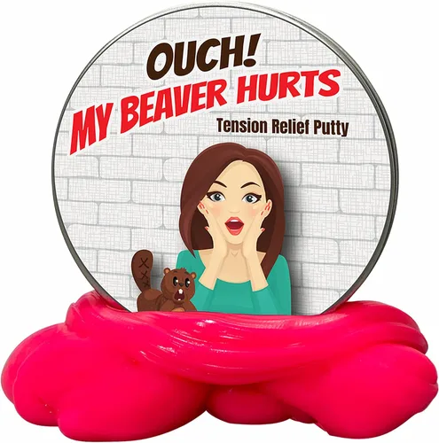 Vista 6 de GearsOut Ouch My Beaver Hurts - Masilla para aliviar el estrés, masilla divertida de terapia para mujeres, juguete para ansiedad, relleno