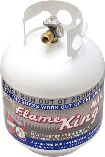 Vista 3 de Flame King Paquete de tanque de propano de acero de 20 libras con tanque de cilindro de propano recargable de 1 libra